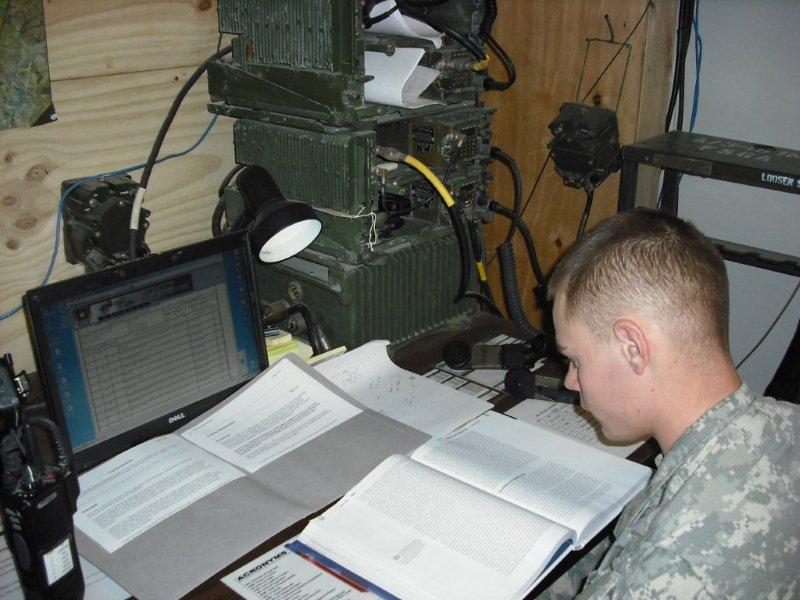 Military member serving overseas while also taking classes at Penn State. 